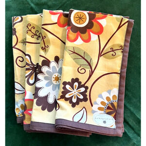 Set of 4 Pomegranate Bright &Cheerful Floral Table Napkins NWT Made in India 20"